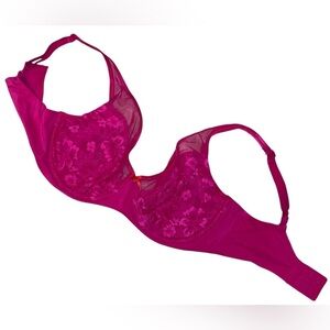 VICTORIA’S SECRET Full Figure, Underwire-Lace-No Padding- Hot PNK Size 36DDD